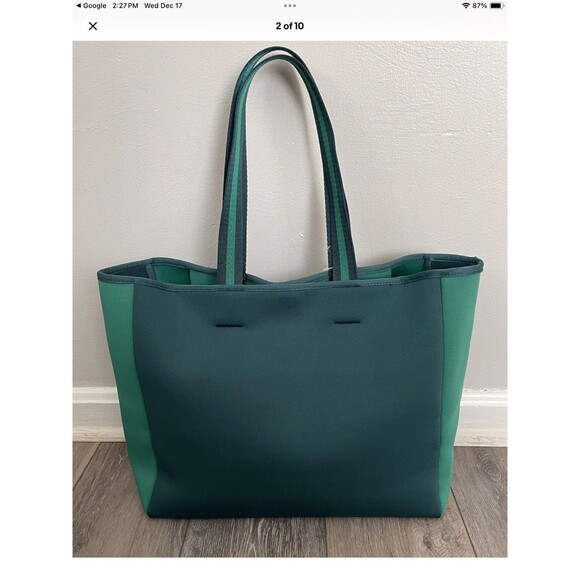 SUMMERSALT  Seaglass Green Neoprene Waterproof Beach Tote Bag NWT - Picture 2 of 5